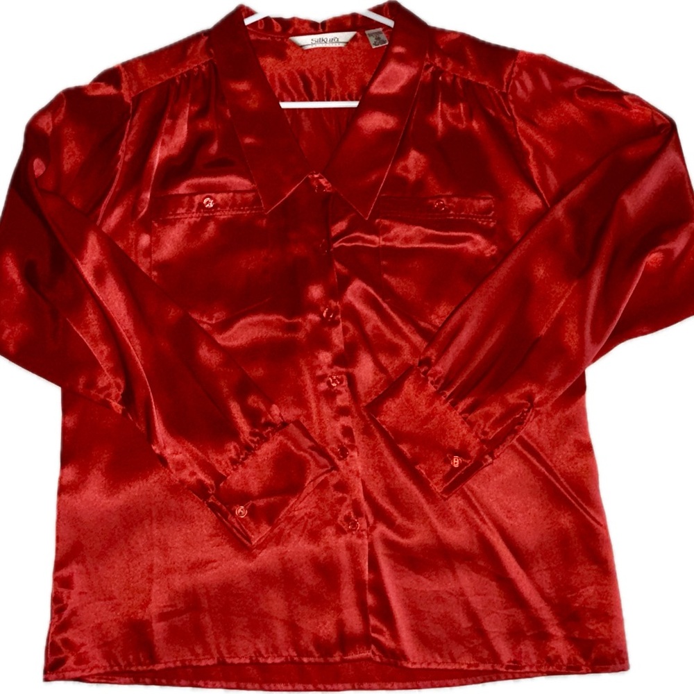 Silky Scarlet Blouse for Women